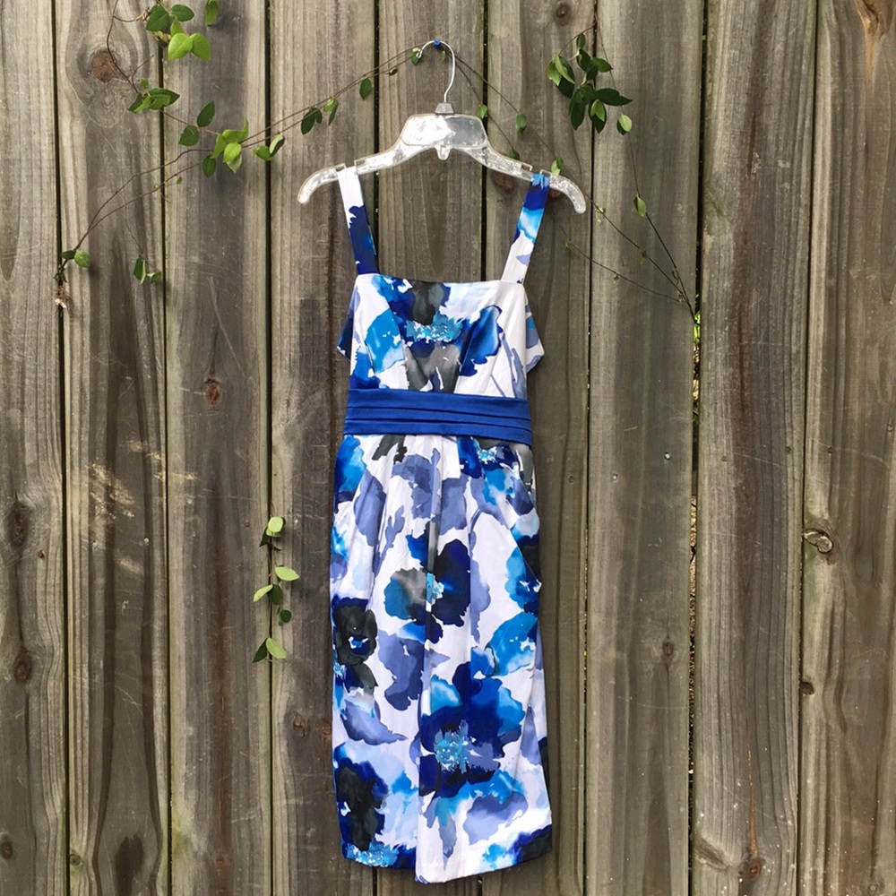 Blue&White Flower Patterned Dress